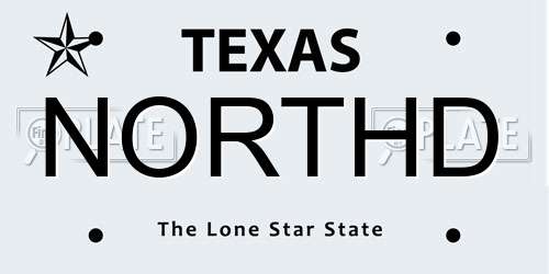 NORTHD Texas License Plate