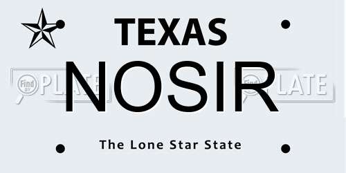 NOSIR Texas License Plate