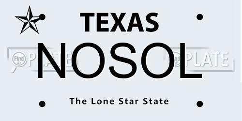 NOSOL Texas License Plate