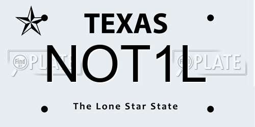 NOT1L Texas License Plate