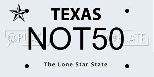 NOT50 Texas License Plate