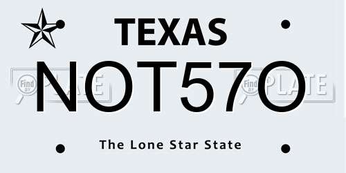 NOT57O Texas License Plate
