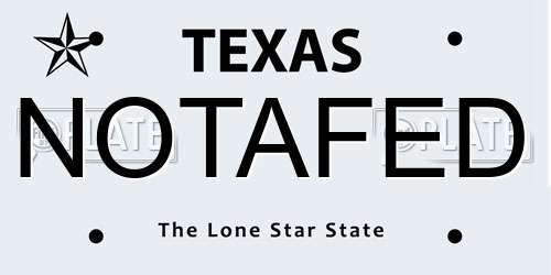NOTAFED Texas License Plate