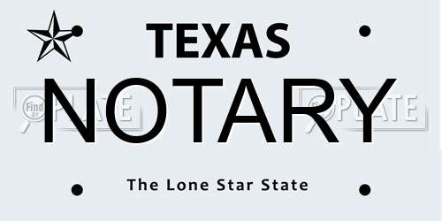 NOTARY Texas License Plate