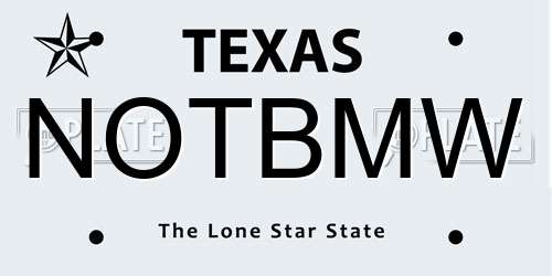 NOTBMW Texas License Plate
