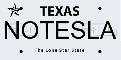 NOTESLA Texas License Plate