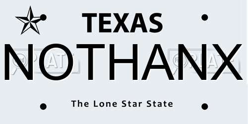 NOTHANX Texas License Plate