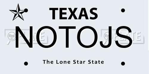 NOTOJS Texas License Plate