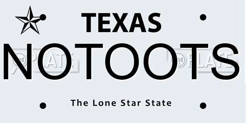 NOTOOTS Texas License Plate