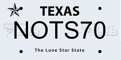 NOTS70 Texas License Plate