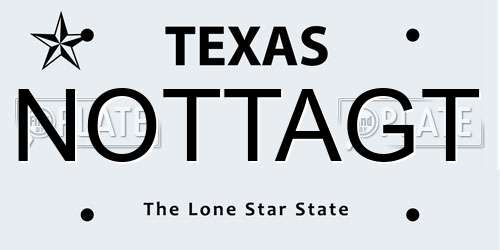 NOTTAGT Texas License Plate