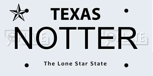 NOTTER Texas License Plate