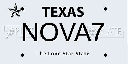 NOVA7 Texas License Plate