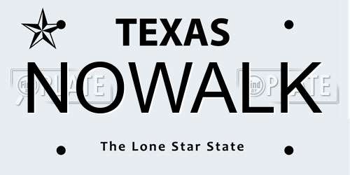 NOWALK Texas License Plate