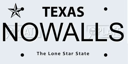 NOWALLS Texas License Plate