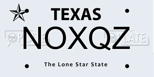 NOXQZ Texas License Plate