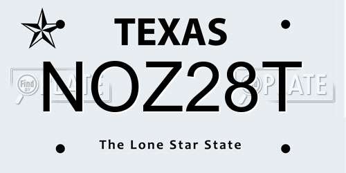 NOZ28T Texas License Plate