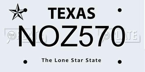 NOZ570 Texas License Plate
