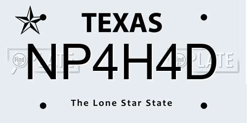 NP4H4D Texas License Plate