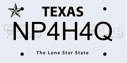 NP4H4Q Texas License Plate