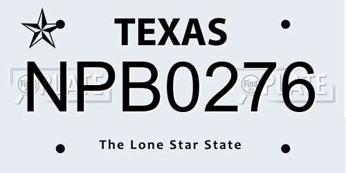 NPB0276 Texas License Plate