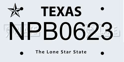 NPB0623 Texas License Plate