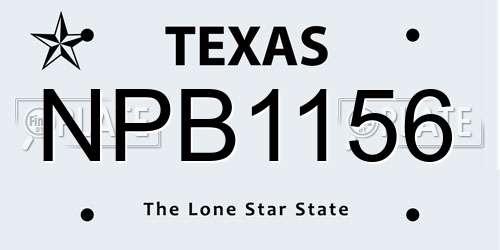 NPB1156 Texas License Plate