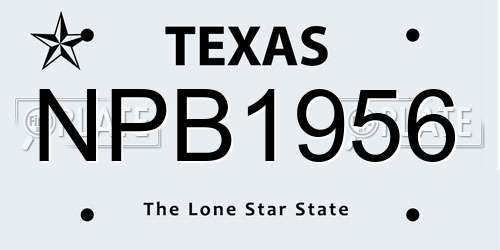 NPB1956 Texas License Plate