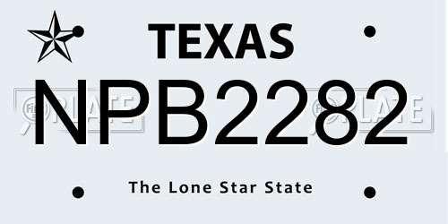 NPB2282 Texas License Plate