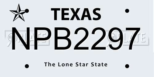 NPB2297 Texas License Plate