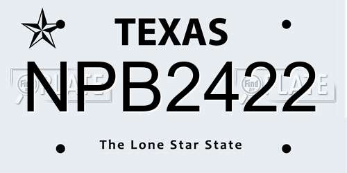 NPB2422 Texas License Plate