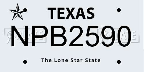 NPB2590 Texas License Plate