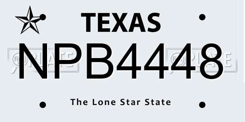 NPB4448 Texas License Plate