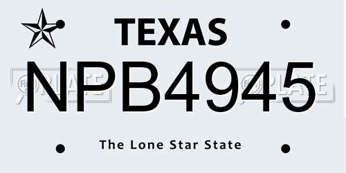 NPB4945 Texas License Plate