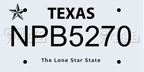 NPB5270 Texas License Plate