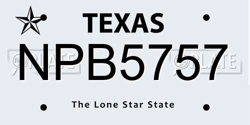 NPB5757 Texas License Plate