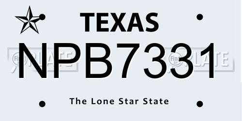 NPB7331 Texas License Plate