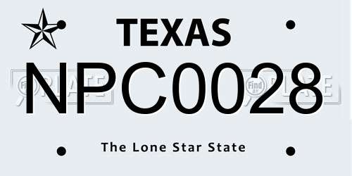 NPC0028 Texas License Plate