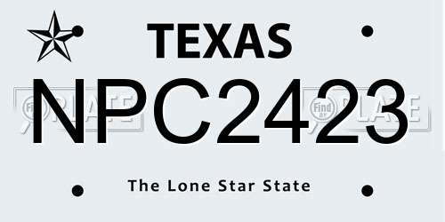 NPC2423 Texas License Plate