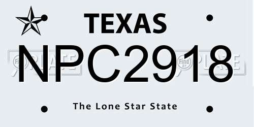NPC2918 Texas License Plate