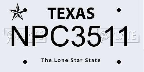 NPC3511 Texas License Plate