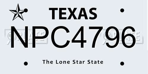 NPC4796 Texas License Plate