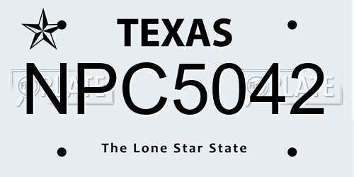 NPC5042 Texas License Plate