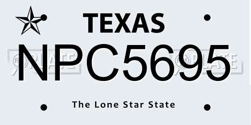 NPC5695 Texas License Plate