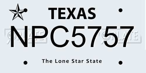 NPC5757 Texas License Plate