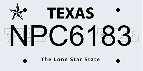 NPC6183 Texas License Plate