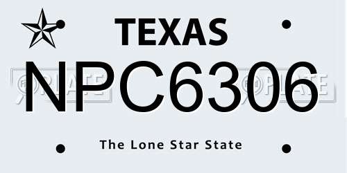 NPC6306 Texas License Plate