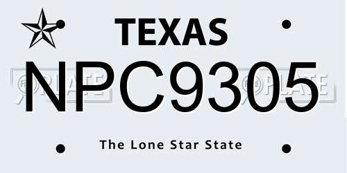 NPC9305 Texas License Plate