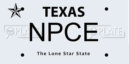 NPCE Texas License Plate