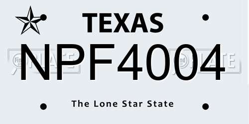 NPF4004 Texas License Plate